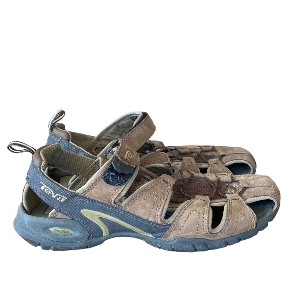 Teva men’s Forebay Sport Hiking strappy leather sandals size 10